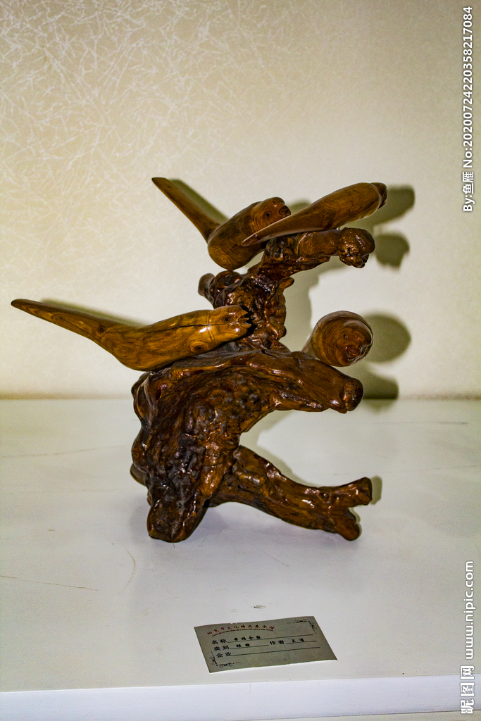 根雕小鸟摄影 传统艺术与现代视觉的交融